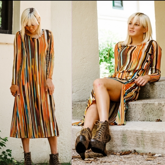 HP❣️ Last One Retro Midi Dress - Picture 4 of 5